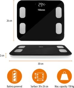 Weegschaal Tristar WG-2440 - Personenweegschaal Met Bluetooth Functie – Volledige Lichaamsanalyse - Voor Meten Van BMI, Vet, Spiermassa, Water, Botmassa En Metabolisme - Tot 150 Kg - Zwart -Winkel Voor Thuisgezondheidsmeetapparatuur 1010x1200