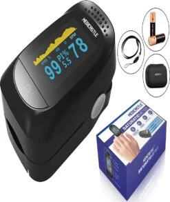 Medicastle® Best Getest Saturatiemeter Zuurstofmeter Vinger - Complete Set Incl. Batterijen - Saturatiemeters