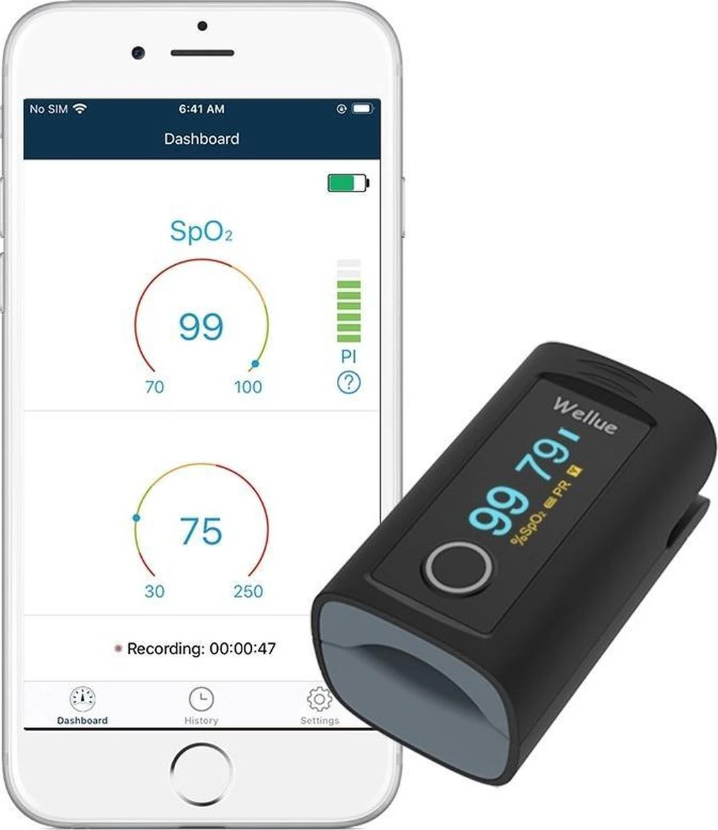 Best Getest Oxysmart Vinger Saturatiemeter - Smart Zuurstofmeter - Pulse Oximeter Met Hartslagmeter - Medisch Apparaat - Bluetooth (Zwart) 12 Best Getest Oxysmart Vinger Saturatiemeter - Smart Zuurstofmeter - Pulse Oximeter Met Hartslagmeter - Medisch Apparaat - Bluetooth (Zwart) - Afbeelding 10