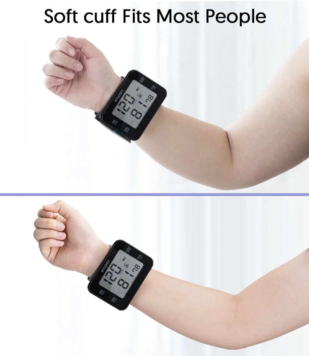 HYLOGY Pols Bloeddrukmeter Hartstichting - Digitaal LCD-scherm - Wrist Blood Pressure Monitor Easy - Manchet 13.5-21 Cm - Spraakuitzending - Zwart 10 HYLOGY Pols Bloeddrukmeter Hartstichting - Digitaal LCD-scherm - Wrist Blood Pressure Monitor Easy - Manchet 13.5-21 Cm - Spraakuitzending - Zwart - Afbeelding 8