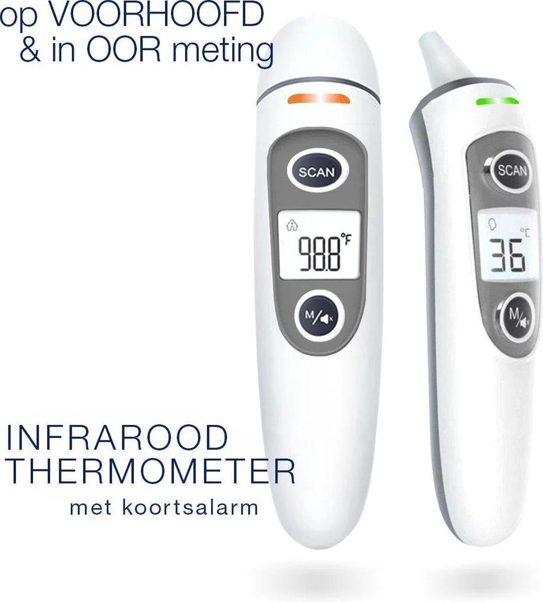 G Master Professionele Digitale Infrarood Oor- / Voorhoofd Thermometer Incl. Batterijen, Nederlandse Handleiding En 20 X Beschermkapjes 8 G Master Professionele Digitale Infrarood Oor- / Voorhoofd Thermometer Incl. Batterijen, Nederlandse Handleiding En 20 X Beschermkapjes - Afbeelding 6