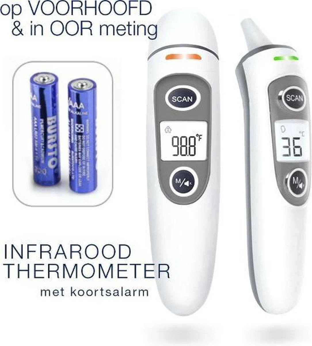G Master Professionele Digitale Infrarood Oor- / Voorhoofd Thermometer Incl. Batterijen, Nederlandse Handleiding En 20 X Beschermkapjes 16 G Master Professionele Digitale Infrarood Oor- / Voorhoofd Thermometer Incl. Batterijen, Nederlandse Handleiding En 20 X Beschermkapjes - Afbeelding 14