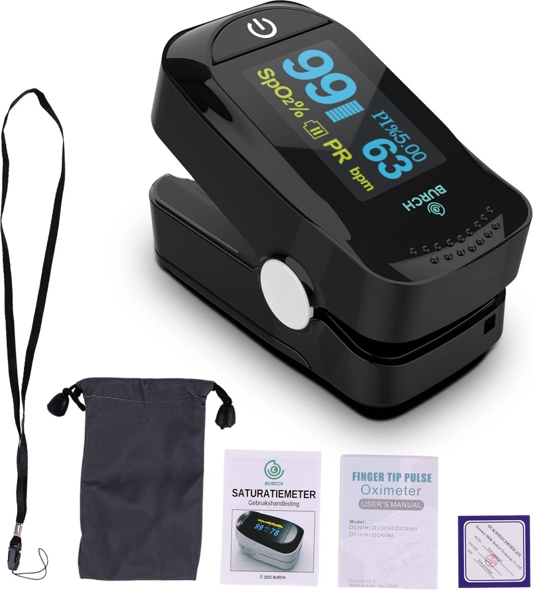 BURCH Med ® Saturatiemeter Zuurstofmeter Vinger - Oximeter - CE + FAGG Medische Kwalificatie En Inspectie - NL Handleiding - Koord + Batt. 10 BURCH Med ® Saturatiemeter Zuurstofmeter Vinger - Oximeter - CE + FAGG Medische Kwalificatie En Inspectie - NL Handleiding - Koord + Batt. - Afbeelding 8