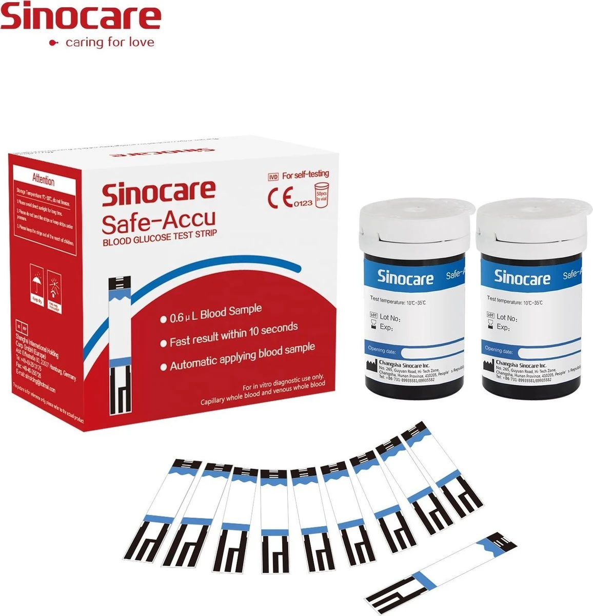 Sinocare - Sinocare Bloedglucosemeter, Safe-Accu Bloedglucosetestkit Met Bloedglucoseteststrips X 50 + Bloedsuikertestlancet X 50 + Diabetische Prikpen Zonder Code - Mg/dL 5 Sinocare - Sinocare Bloedglucosemeter, Safe-Accu Bloedglucosetestkit Met Bloedglucoseteststrips X 50 + Bloedsuikertestlancet X 50 + Diabetische Prikpen Zonder Code - Mg/dL - Afbeelding 3