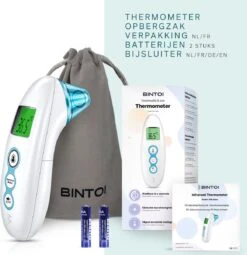 Bintoi® X100 - Digitale Oorthermometer - Infrarood Thermometer Voorhoofd - Temperatuurmeter - Koortsthermometer Voor Volwassenen En Baby's - Digitale Thermometer Lichaam - Instant Meting In 1 Seconde - Incl. Batterijen -Winkel Voor Thuisgezondheidsmeetapparatuur 1164x1200 3