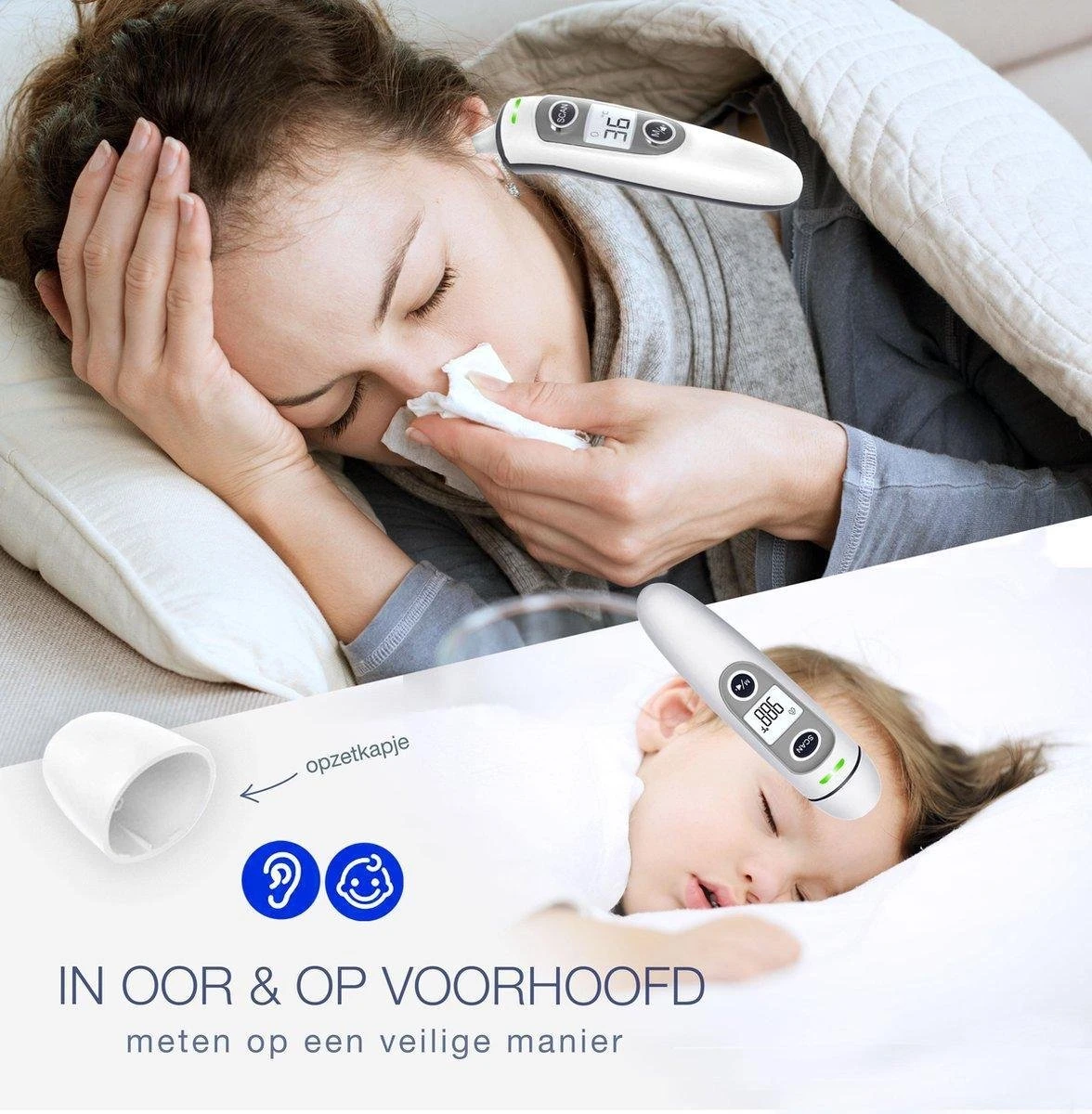 G Master Professionele Digitale Infrarood Oor- / Voorhoofd Thermometer Incl. Batterijen, Nederlandse Handleiding En 20 X Beschermkapjes 13 G Master Professionele Digitale Infrarood Oor- / Voorhoofd Thermometer Incl. Batterijen, Nederlandse Handleiding En 20 X Beschermkapjes - Afbeelding 11