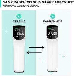 Curify® Infrarood Thermometer - Lichaam En Voorhoofd Contactloos Meten In 1 Seconde - Medische Koortsthermometer Voor Volwassenen, Kinderen En Baby - Temperatuurmeter Voorhoofd En Lichaam -Winkel Voor Thuisgezondheidsmeetapparatuur 1177x1200 2