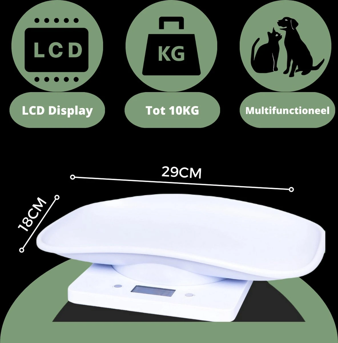 Dierenweegschaal - Dierenweegschaal Voor Kleine Dieren - Weegschaal - Weegschalen - Tot 10KG - Puppy - Kitten - Keukenweegschaal - Digitale Weegschaal - Precisie Weegschaal - Wit 3 Dierenweegschaal - Dierenweegschaal Voor Kleine Dieren - Weegschaal - Weegschalen - Tot 10KG - Puppy - Kitten - Keukenweegschaal - Digitale Weegschaal - Precisie Weegschaal - Wit