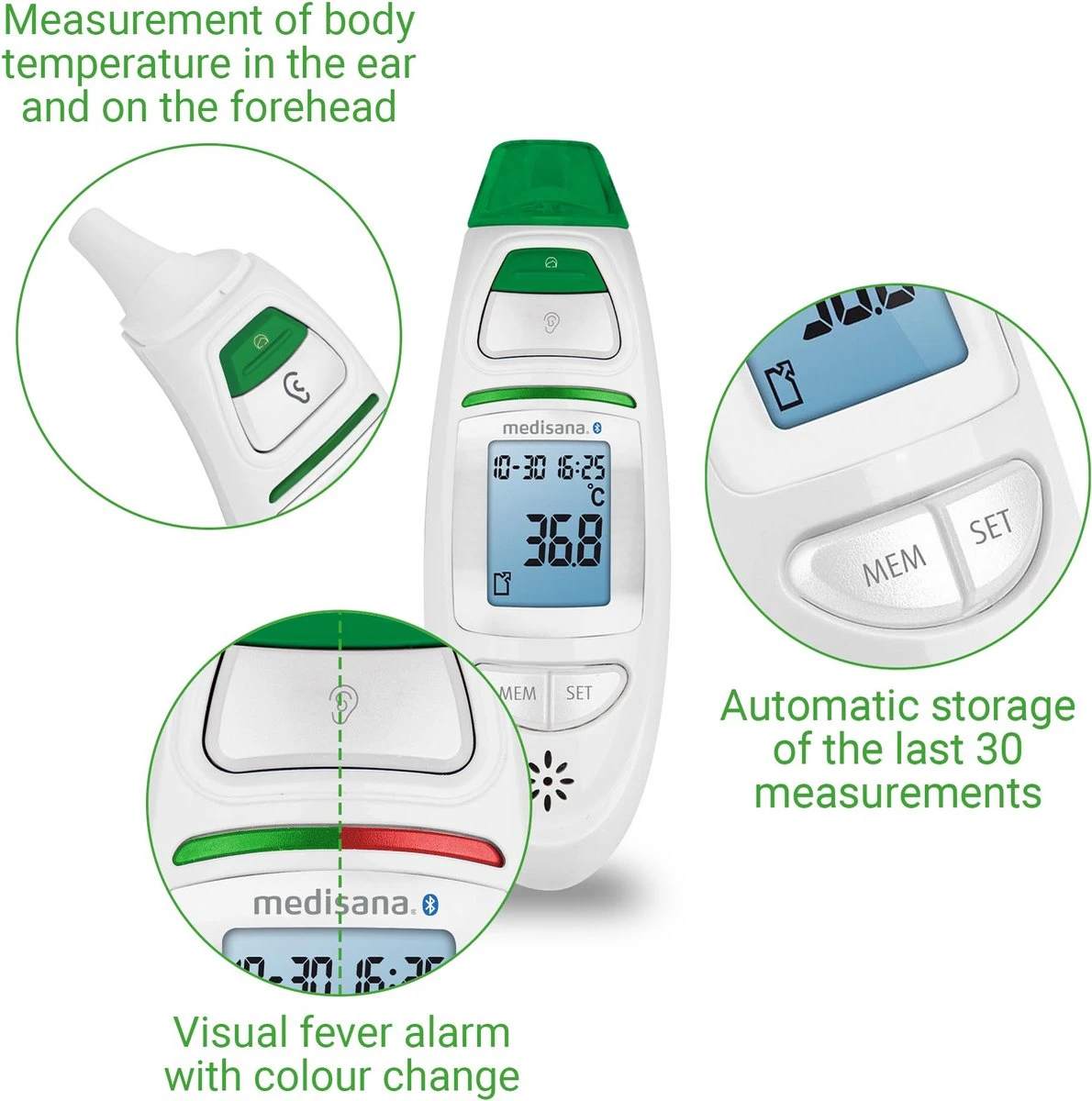 Medisana TM 750 Connect - Lichaamsthermometer - Infrarood 6 Medisana TM 750 Connect - Lichaamsthermometer - Infrarood - Afbeelding 4