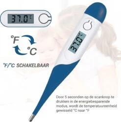 Thermometer Lichaam - Koorts - Koortsthermometer Voor Volwassenen - Blauw - Incl. Opbergcase En Handleiding! -Winkel Voor Thuisgezondheidsmeetapparatuur 1190x1200 6