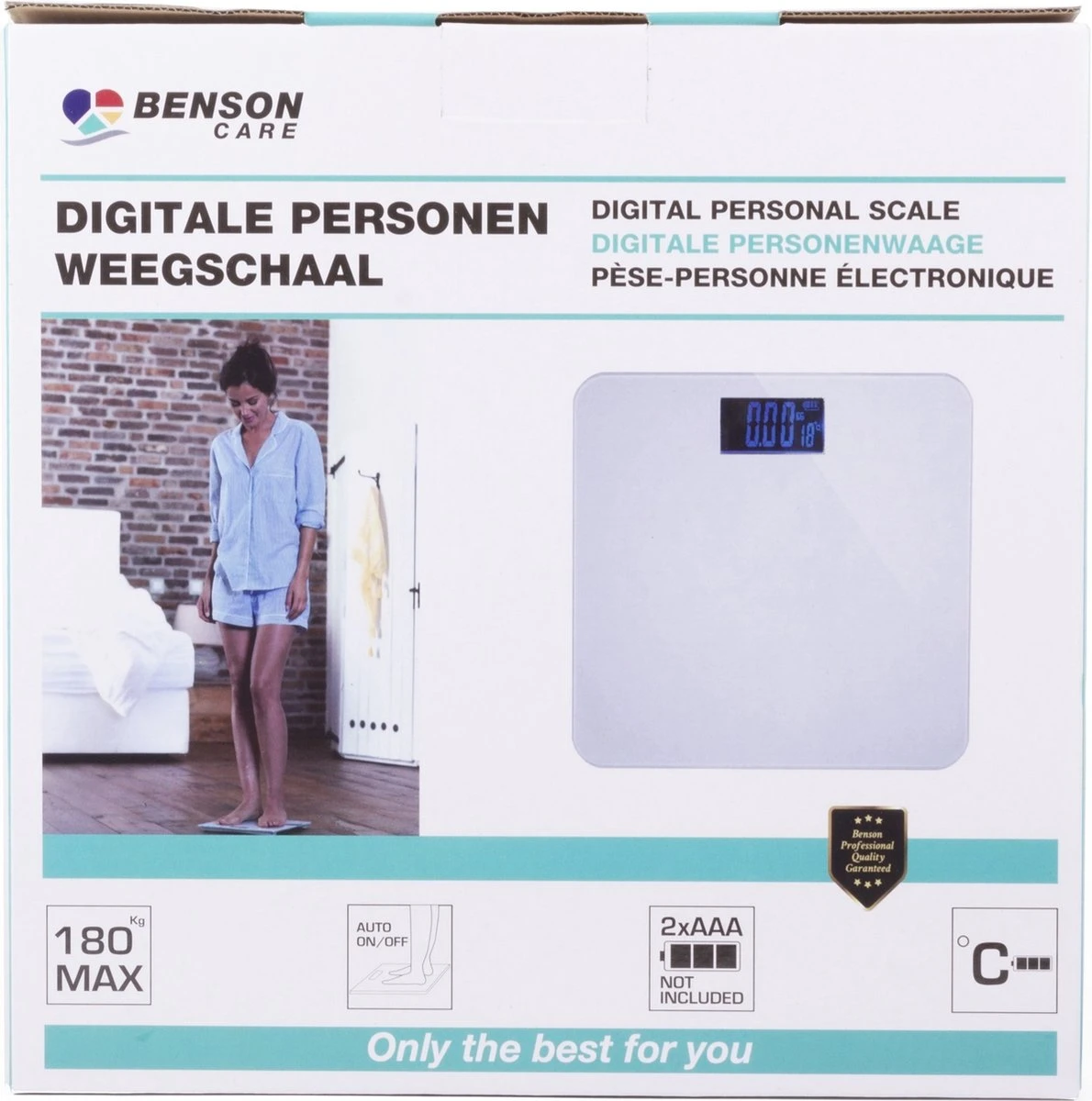 Benson Hofftech - Digitale Personenweegschaal - Wit - Max 180 KG 7 Benson Hofftech - Digitale Personenweegschaal - Wit - Max 180 KG - Afbeelding 5