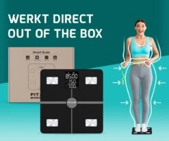 FITAGE LCD Personenweegschaal - Weegschaal Met 17x Lichaamsanalyse - Vetpercentagemeter - FITAGE App -Winkel Voor Thuisgezondheidsmeetapparatuur 1200x1000 16