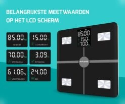 FITAGE LCD Personenweegschaal - Weegschaal Met 17x Lichaamsanalyse - Vetpercentagemeter - FITAGE App -Winkel Voor Thuisgezondheidsmeetapparatuur 1200x1000 23