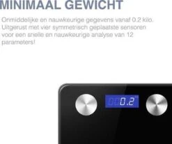 Swiss Homes® | Slimme Weegschaal Met Gratis App | Digitale Bluetooth Personenweegschaal Met Lichaamsanalyse| Tot 180Kg| BMI, Vetpercentage, Spiermassa, Visceraal Vet Etc. | Zwart -Winkel Voor Thuisgezondheidsmeetapparatuur 1200x1008