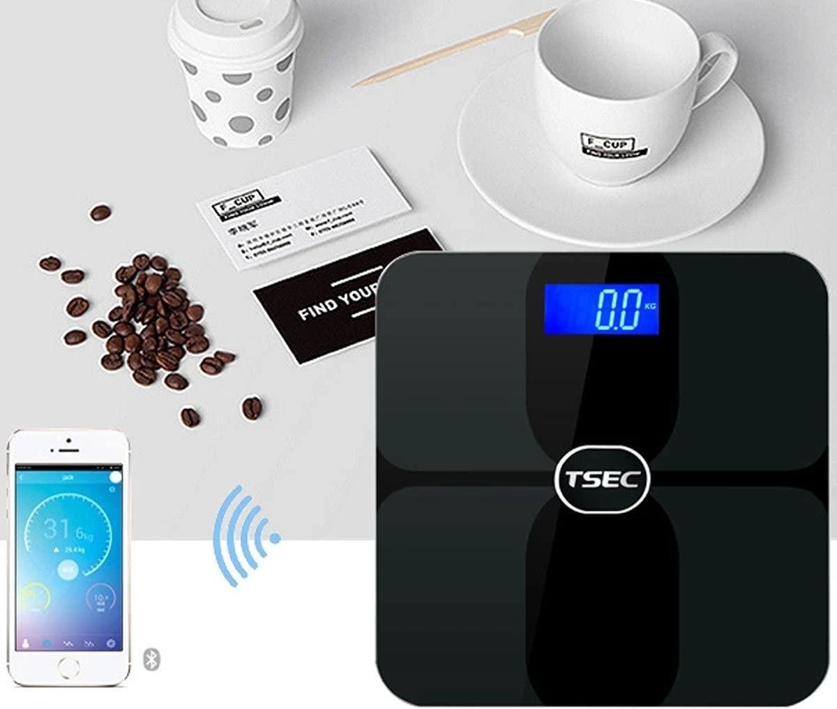 Naisidier - Smart Bluetooth Weegschaal (IOS, Android) - Personenweegschaal - Digitaal Bluetooth Weegschaal - Verlicht LCD Scherm - Zwart 3 Naisidier - Smart Bluetooth Weegschaal (IOS, Android) - Personenweegschaal - Digitaal Bluetooth Weegschaal - Verlicht LCD Scherm - Zwart