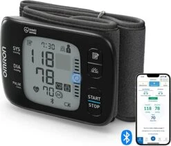 OMRON RS7 Intelli IT Bloeddrukmeter Pols - Blood Pressure Monitor Met Hartslagmeter – Onregelmatige Hartslag -Klinisch Gevalideerde Polsbloeddrukmeter - Met Mobiele App - 13,5 Tot 21,5 Cm Manchet – 3 Jaar Garantie