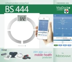 Medisana BS444 Connect - Lichaamsanalyseweegschaal - Wit -Winkel Voor Thuisgezondheidsmeetapparatuur 1200x1033 2