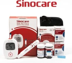 Sinocare Safe AQ Smart - Professionele Glucosemeter - Mmol/L - Inclusief 100 Teststrips & 100 Naalden - Diabetes Meter