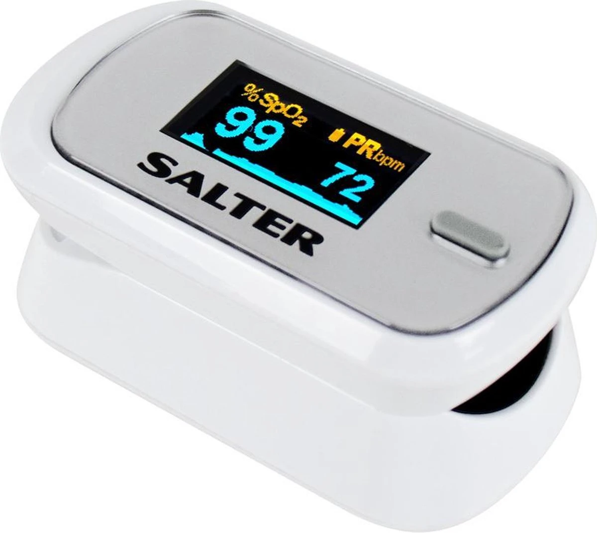 Salter- Saturatiemeter- Hartslagmeter-zuurstofmeter-vinger Pulse Oximeter- Inclusief Batterijen- Achtergrondsverlichting- 2 Jaar Garantie 3 Salter- Saturatiemeter- Hartslagmeter-zuurstofmeter-vinger Pulse Oximeter- Inclusief Batterijen- Achtergrondsverlichting- 2 Jaar Garantie