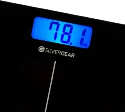 Silvergear® Personenweegschaal Digitaal - Weegschaal - Makkelijk Op Te Bergen - Verlicht LCD Scherm - Zwart -Winkel Voor Thuisgezondheidsmeetapparatuur 1200x1076