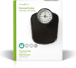 Nedis Personenweegschaal | Analoog | Zwart | Rubber | Antislip Weegplateau | Maximaal Weegvermogen: 160 Kg -Winkel Voor Thuisgezondheidsmeetapparatuur 1200x1078