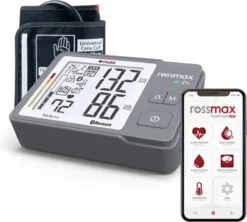Rossmax Z5 - *Nieuw* - Bloeddrukmeter Bovenarm Hartstichting - Klinisch Gevalideerd - Hartslagmeter - Bluetooth - Smartphone App - Onregelmatige Hartslag - AFib En PC Detectie - Geheugen - Gemiddelde Ochtend/Avond - Accu - 2 Gebruikers En Gastmodus