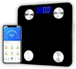 Swiss Homes® | Slimme Weegschaal Met Gratis App | Digitale Bluetooth Personenweegschaal Met Lichaamsanalyse| Tot 180Kg| BMI, Vetpercentage, Spiermassa, Visceraal Vet Etc. | Zwart -Winkel Voor Thuisgezondheidsmeetapparatuur 1200x1084 1