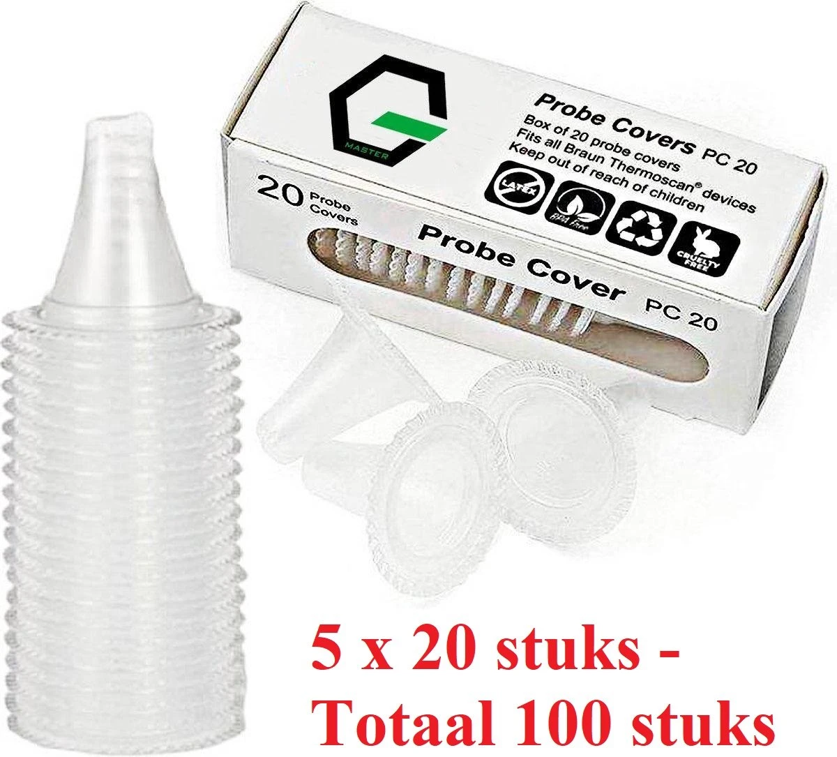 G Master Oorthermometer Beschermkapjes - Thermometer - Lens Filters - 5 X 20 Stuks -Totaal 100 Stuks - Geschikt Voor Braun ThermoScan /Bintoi / G Master Oorthermometer - IRT - Pro - BPA Vrij - Latex Vrij 3 G Master Oorthermometer Beschermkapjes - Thermometer - Lens Filters - 5 X 20 Stuks -Totaal 100 Stuks - Geschikt Voor Braun ThermoScan /Bintoi / G Master Oorthermometer - IRT - Pro - BPA Vrij - Latex Vrij