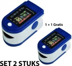 2 STUKS - Saturatiemeter - Zuurstof Meter - Hartslag Meter - Professionele Meter - Zuurstofmeter Vinger - Digitale Vingertop Pulse Oximeter - Medische Hulpmiddel - Hartslagmeter