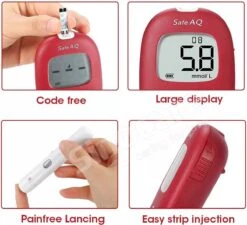 Sinocare Safe AQ Smart - Glucosemeter Kit – Bloedsuiker Tester – Inclusief 100 Test Strips En 100 Lancetten -Winkel Voor Thuisgezondheidsmeetapparatuur 1200x1091 4