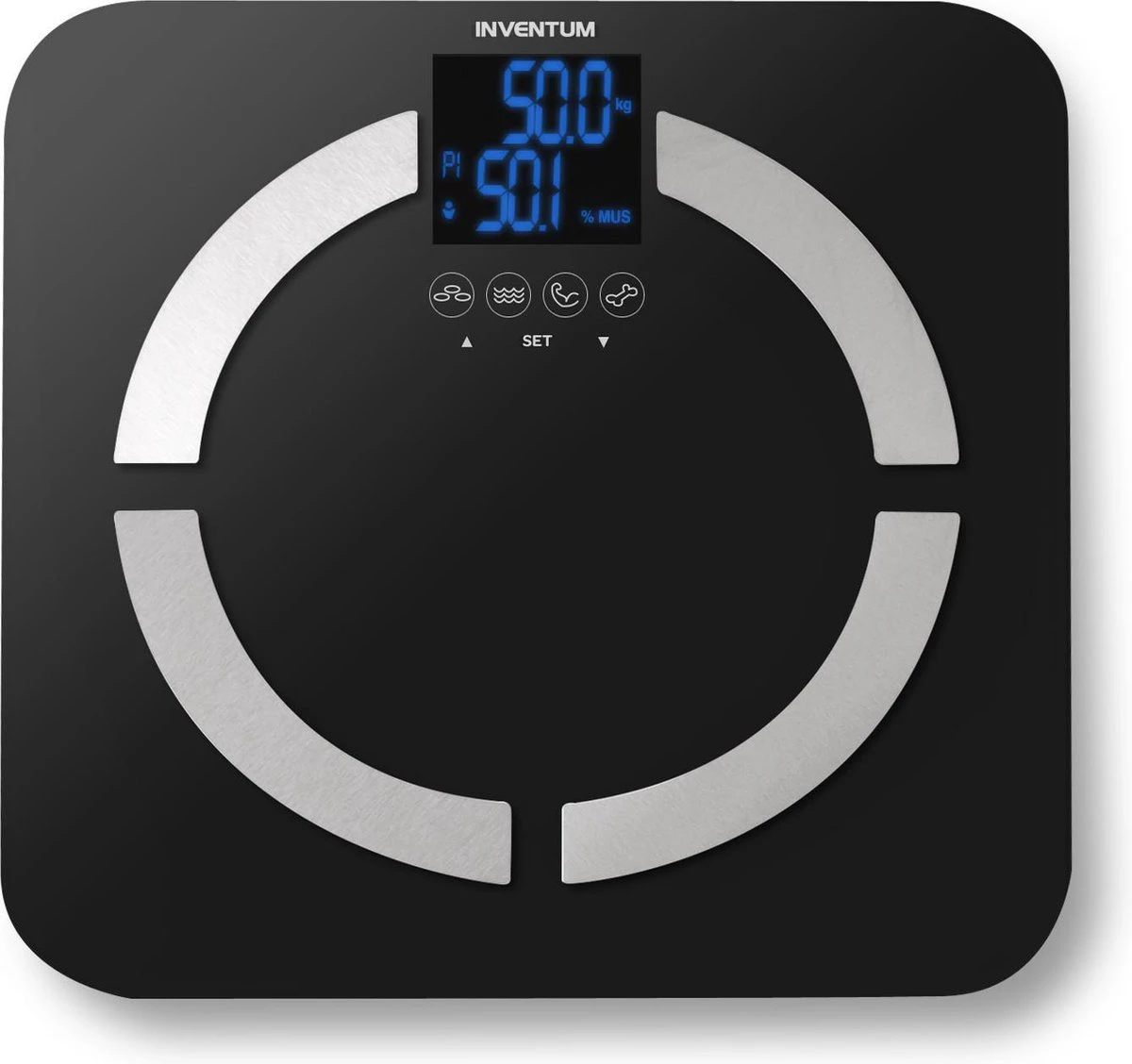 Inventum PW720ZW - Personenweegschaal - 8 Gebruikers - Tot 150 Kg - Zwart/RVS 5 Inventum PW720ZW - Personenweegschaal - 8 Gebruikers - Tot 150 Kg - Zwart/RVS - Afbeelding 3