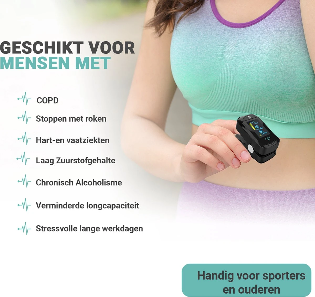 BURCH Med ® Saturatiemeter Zuurstofmeter Vinger - Oximeter - CE + FAGG Medische Kwalificatie En Inspectie - NL Handleiding - Koord + Batt. 6 BURCH Med ® Saturatiemeter Zuurstofmeter Vinger - Oximeter - CE + FAGG Medische Kwalificatie En Inspectie - NL Handleiding - Koord + Batt. - Afbeelding 4