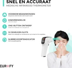 Curify® Infrarood Thermometer - Lichaam En Voorhoofd Contactloos Meten In 1 Seconde - Medische Koortsthermometer Voor Volwassenen, Kinderen En Baby - Temperatuurmeter Voorhoofd En Lichaam -Winkel Voor Thuisgezondheidsmeetapparatuur 1200x1138 4