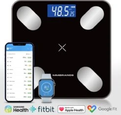 MM Brands Personen Weegschaal - Digitale Slimme Weegschaal Met Lichaamsanalyse - Inclusief App