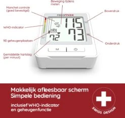 Rossmax Z1 - Bloeddrukmeter Bovenarm Hartstichting - Klinisch Gevalideerd - Hartslagmeter - Onregelmatige Hartslag - Geheugen 90 Metingen - Gemiddelde 3 Metingen - Bewegingsdetectie - Incl. Opbergzak En Batterijen - Manchet 22 - 40 Cm -Winkel Voor Thuisgezondheidsmeetapparatuur 1200x1144 4