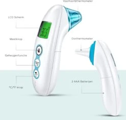 Bintoi® X100 - Digitale Oorthermometer - Infrarood Thermometer Voorhoofd - Temperatuurmeter - Koortsthermometer Voor Volwassenen En Baby's - Digitale Thermometer Lichaam - Instant Meting In 1 Seconde - Incl. Batterijen -Winkel Voor Thuisgezondheidsmeetapparatuur 1200x1146 1