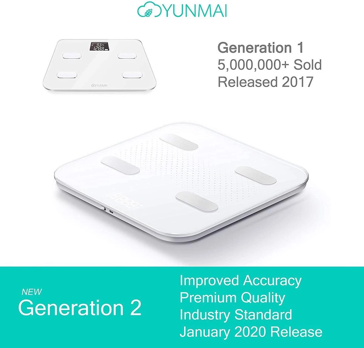 Yunmai - Slimme Weegschaal - 10 Lichaamsmetingen 5 Yunmai - Slimme Weegschaal - 10 Lichaamsmetingen - Afbeelding 3