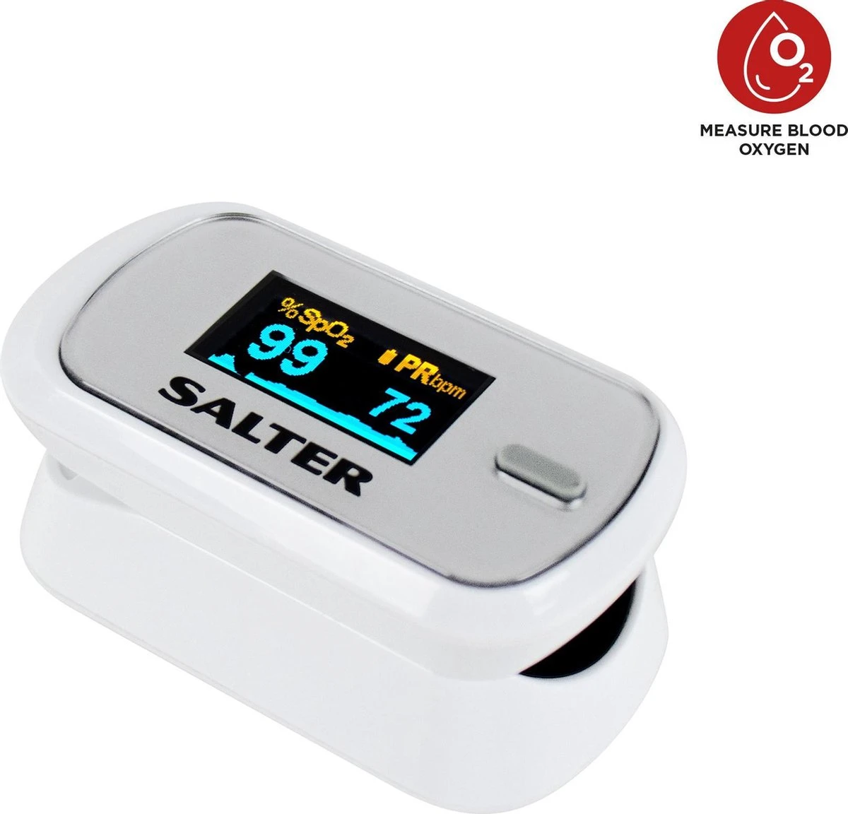 Salter- Saturatiemeter- Hartslagmeter-zuurstofmeter-vinger Pulse Oximeter- Inclusief Batterijen- Achtergrondsverlichting- 2 Jaar Garantie 5 Salter- Saturatiemeter- Hartslagmeter-zuurstofmeter-vinger Pulse Oximeter- Inclusief Batterijen- Achtergrondsverlichting- 2 Jaar Garantie - Afbeelding 3