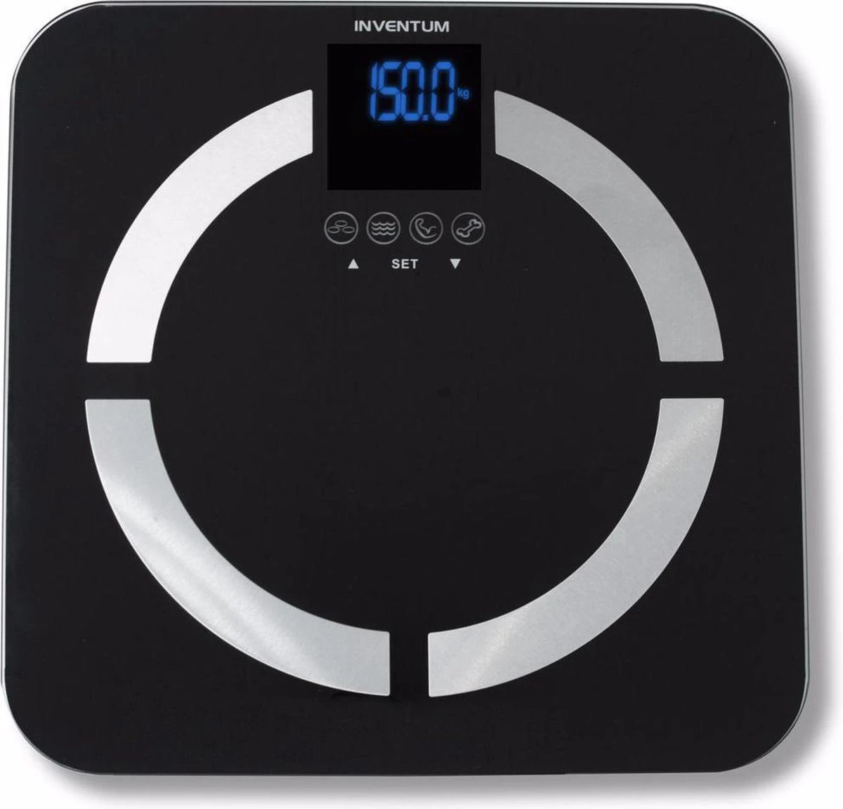 Inventum PW720ZW - Personenweegschaal - 8 Gebruikers - Tot 150 Kg - Zwart/RVS 9 Inventum PW720ZW - Personenweegschaal - 8 Gebruikers - Tot 150 Kg - Zwart/RVS - Afbeelding 7