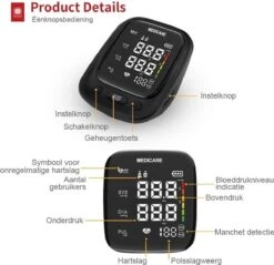 Medicare Bloeddrukmeter Bovenarm Met Spraakfunctie - Groot LED Scherm - Draagband - Zwart 13 Medicare Bloeddrukmeter Bovenarm Met Spraakfunctie - Groot LED Scherm - Draagband - Zwart -Winkel Voor Thuisgezondheidsmeetapparatuur 1200x1161 3
