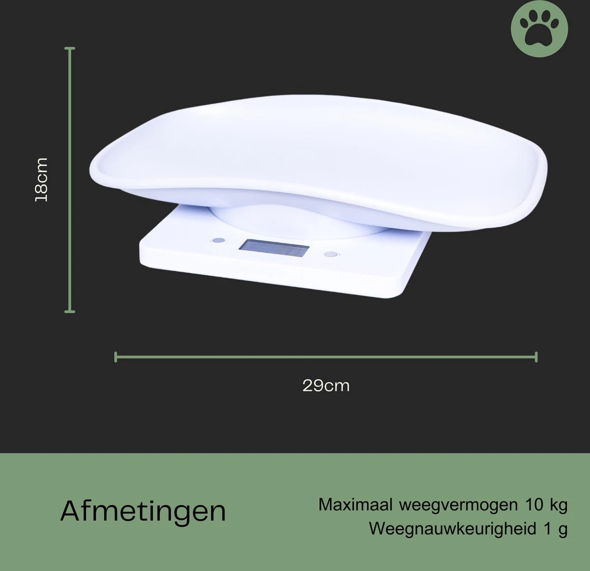 Dierenweegschaal - Dierenweegschaal Voor Kleine Dieren - Weegschaal - Weegschalen - Tot 10KG - Puppy - Kitten - Keukenweegschaal - Digitale Weegschaal - Precisie Weegschaal - Wit 5 Dierenweegschaal - Dierenweegschaal Voor Kleine Dieren - Weegschaal - Weegschalen - Tot 10KG - Puppy - Kitten - Keukenweegschaal - Digitale Weegschaal - Precisie Weegschaal - Wit - Afbeelding 3
