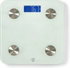 Nedis SmartLife Personenweegschaal | Wi-Fi | BMR / Botten / Gewicht / Spieren / Vet / Water | 8 Geheugenplaatsen | Piekbelasting: 180 Kg | Android™ / IOS | Glas | Wit -Winkel Voor Thuisgezondheidsmeetapparatuur 1200x1162 4