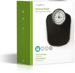 Nedis Personenweegschaal | Analoog | Zwart | Rubber | Antislip Weegplateau | Maximaal Weegvermogen: 160 Kg -Winkel Voor Thuisgezondheidsmeetapparatuur 1200x1170 1