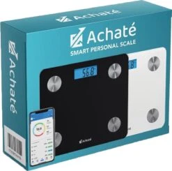 Achaté Slimme Weegschaal Met App - 12 Lichaamsanalyses - Smart Personenweegschaal - 8 Gebruikers - Incl Batterij - Wit -Winkel Voor Thuisgezondheidsmeetapparatuur 1200x1192 2