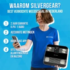 Silvergear® Premium Weegschaal - Weegschaal Personenweegschaal - Weegschaal Met Lichaamsanalyse - 18 Metingen – Slimme Weegschaal - Zwart -Winkel Voor Thuisgezondheidsmeetapparatuur 1200x1198 12