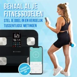 Silvergear® Premium Weegschaal - Weegschaal Personenweegschaal - Weegschaal Met Lichaamsanalyse - 18 Metingen – Slimme Weegschaal - Zwart -Winkel Voor Thuisgezondheidsmeetapparatuur 1200x1198 13