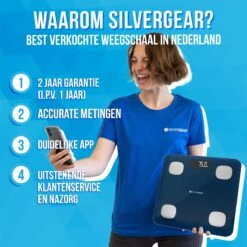 Silvergear® Bluetooth Personenweegschaal - Met Zeer Volledige Lichaamsanalyse Met Vetpercentage – Inclusief Analyse App – Midnight Blue -Winkel Voor Thuisgezondheidsmeetapparatuur 1200x1198 17
