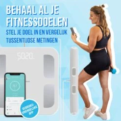 Silvergear® Slimme Pro Weegschaal Met Handvat - 14 Meetfuncties En Analyse App - 8 Sensoren - Professionele Sportschool Smart Scale - Bio Impedantie Meting - Onderlichaam én Bovenlichaam Metingen - Wit -Winkel Voor Thuisgezondheidsmeetapparatuur 1200x1198 21