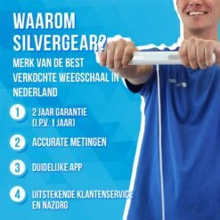 Silvergear® Slimme Pro Weegschaal Met Handvat - 14 Meetfuncties En Analyse App - 8 Sensoren - Professionele Sportschool Smart Scale - Bio Impedantie Meting - Onderlichaam én Bovenlichaam Metingen - Wit -Winkel Voor Thuisgezondheidsmeetapparatuur 1200x1198 22