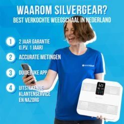 Silvergear® Premium Weegschaal - Weegschaal Personenweegschaal - Weegschaal Met Lichaamsanalyse - 18 Metingen – Slimme Weegschaal – Wit -Winkel Voor Thuisgezondheidsmeetapparatuur 1200x1198 34